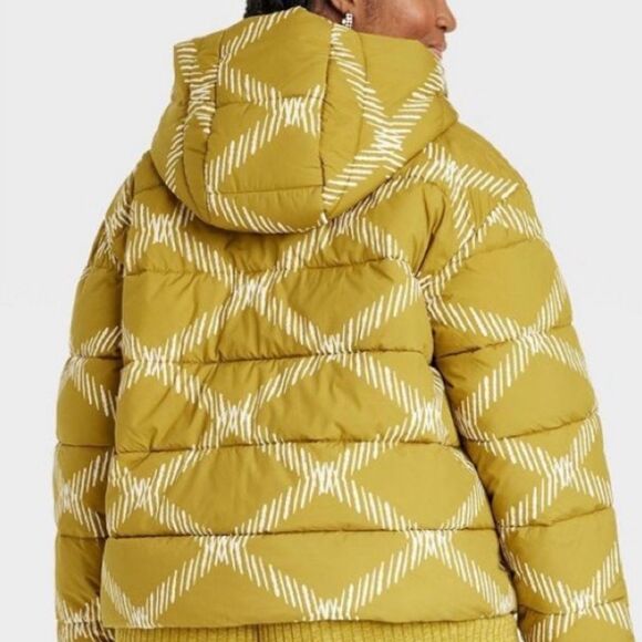 NWOT Ava & Viv Chartreuse Green Puffer Jacket Plus Size 1X - Picture 5 of 10